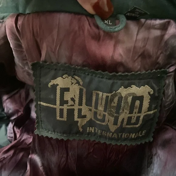 Fluid Internationale~Men’s~Vtg.~Dark Green~Genuine Leather~Bomber Jacket~Size XL - Picture 2 of 16